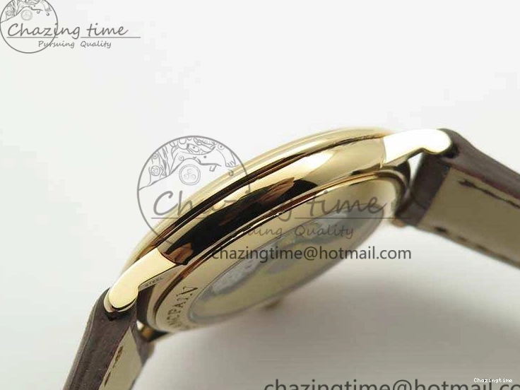 0824 Villeret 6651 RG ZF 1:1 Best Edition White Dial On Brown Leather Strap A ComfortFit 8097